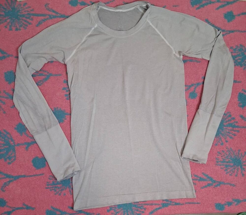 Lululemon womens size 6 swiftly tech running shirt gray longsleeve